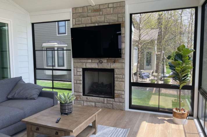 White Eze Breeze porch Columbus Ohio residential outdoor addition