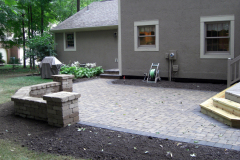 Suncraft Design Build custom paver patio with stone steps residential home Columbus Ohio