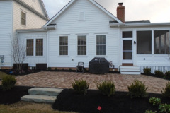 Suncraft Design Build custom paver patio with landscaping residential backyard Columbus Ohio