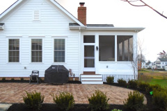 Design Build custom paver patio with sunroom addition and landscaping Columbus Ohio