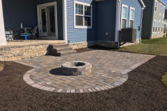 Suncraft Design Build custom paver patio with firepit residential home Columbus Ohio