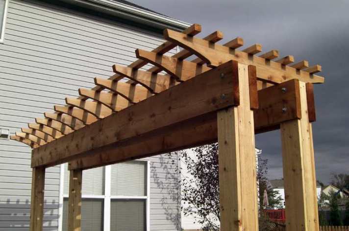 Suncraft Design Build custom pergola with open roof beams backyard patio Columbus Ohio