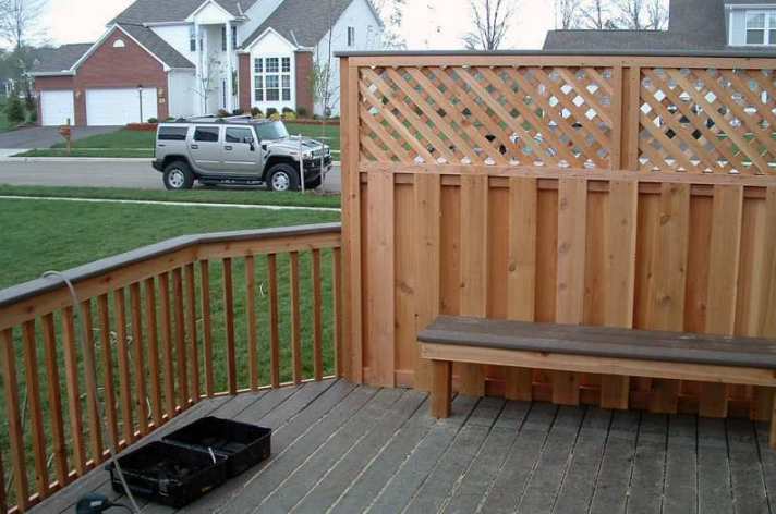 Suncraft Design Build custom cedar pergola with lattice privacy screen Columbus Ohio