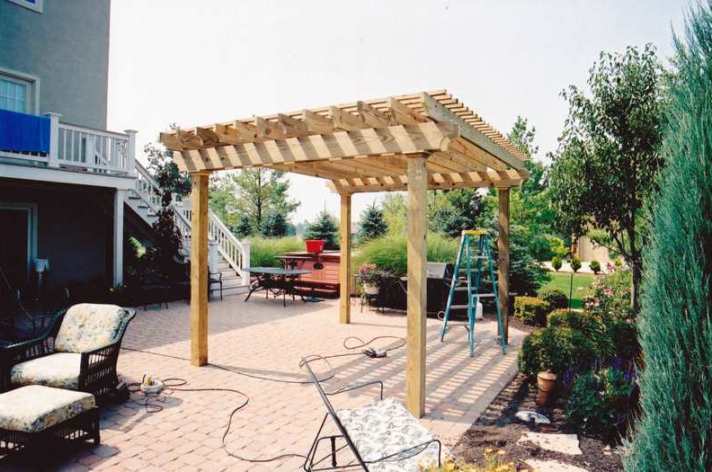 Suncraft Design Build custom pergola with lounge seating backyard Columbus Ohio