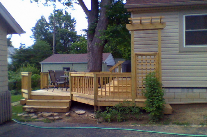 Suncraft Design Build custom wood pergola on deck residential home Columbus Ohio