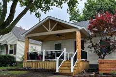 Suncraft Design Build custom craftsman front porch with wood columns and railings residential home Columbus Ohio