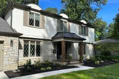 Suncraft Design Build custom portico with stone columns and architectural details two-story home Columbus Ohio