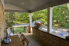 Suncraft Design Build custom open portico under construction with outdoor seating Columbus Ohio