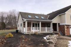 Suncraft Design Build custom portico addition with timber frame columns attached residential home Columbus Ohio