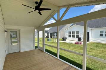 Gray screened porch Columbus Ohio modern residential construction