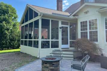 White screened porch Columbus Ohio residential outdoor living addition