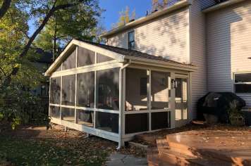 Tan screened porch Columbus Ohio custom residential construction