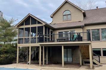 Two story screened porch Columbus Ohio deck combination residential construction