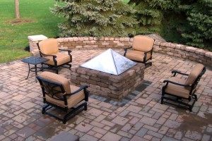 SUNCRAFT | Paver Patio with Fire Pit and Seat Wall | Columbus, Central Ohio